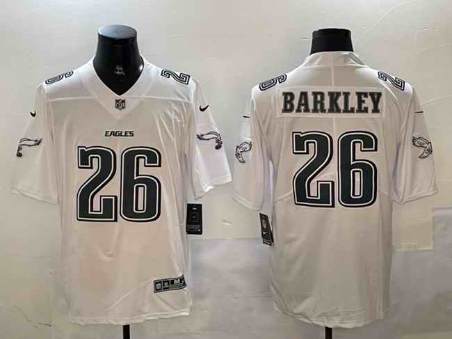 Men's Philadelphia Eagles #26 Saquon Barkley White Fashion Vapor Untouchable Limited Stitched Football Jersey